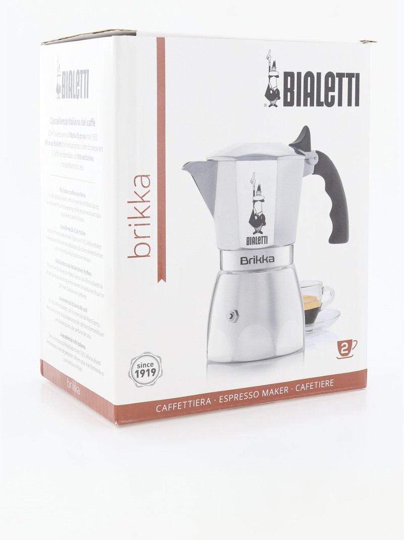Bialetti Brikka Frothy Espresso Maker Silver 100ml (Makes 2 Cups)