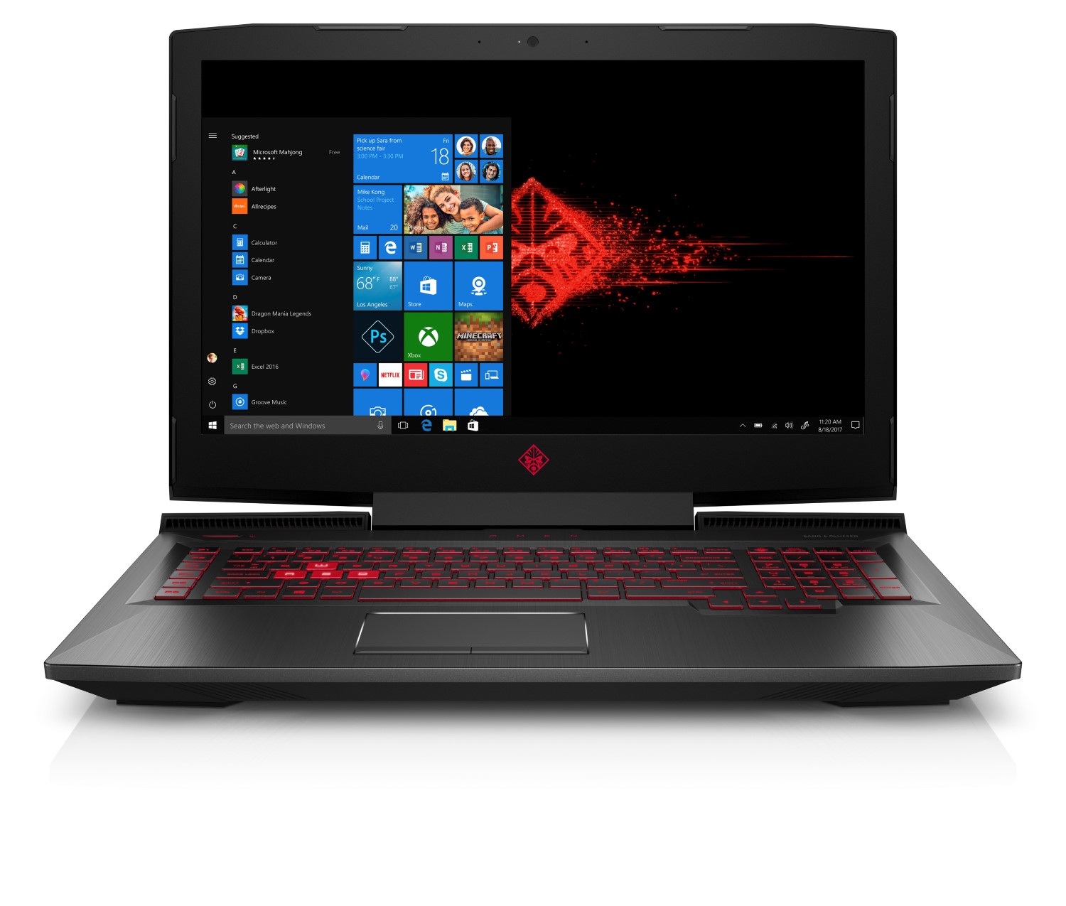 HP OMEN 17-an006ne Gaming Laptop 2.8GHz i7-7700HQ 17.3 inch Black