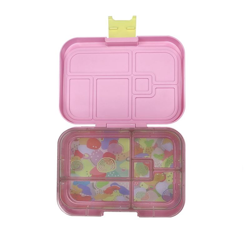 Munchbox Midi5 Pink Flamingo Lemon Latch Pink/Yellow Lunchbox