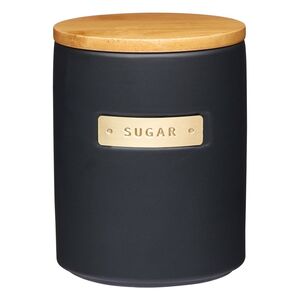 Kitchencraft Masterclass Matt Black Ceramic Sugar Storage Jar