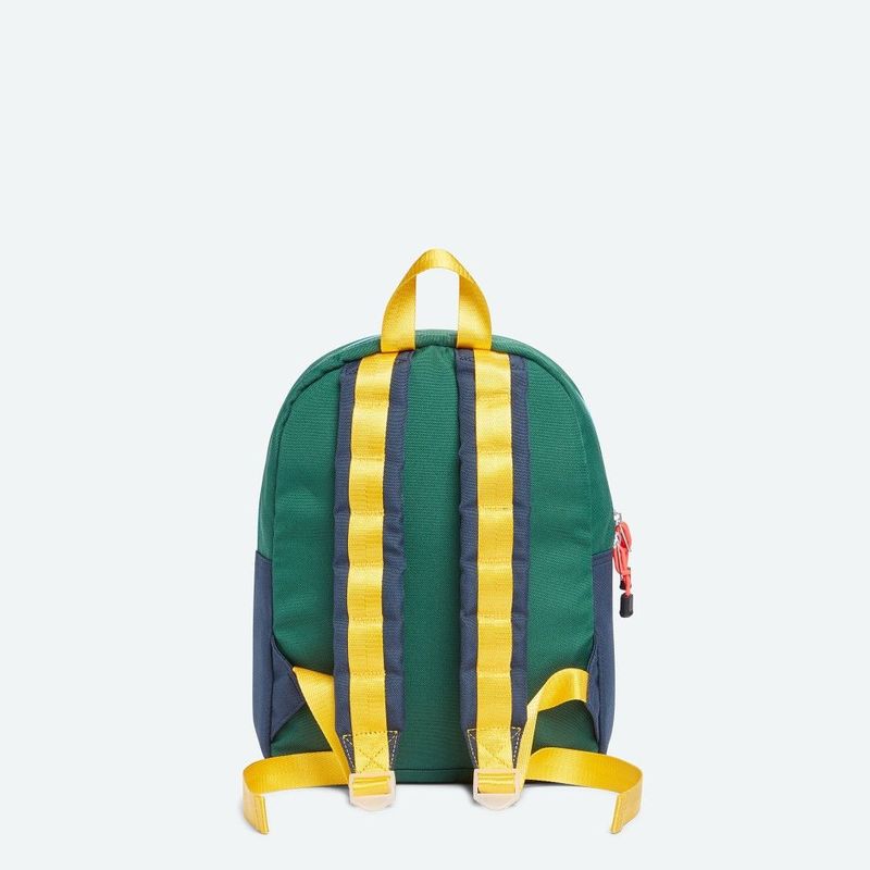 State Bags Mini Kane Green/Navy Coated Canvas Backpack