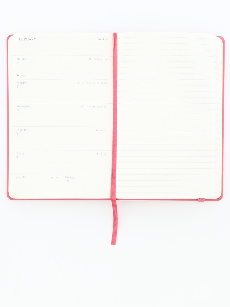Moleskine 18M Weekly Notebook Pocket Daisy Pink Hard Cover