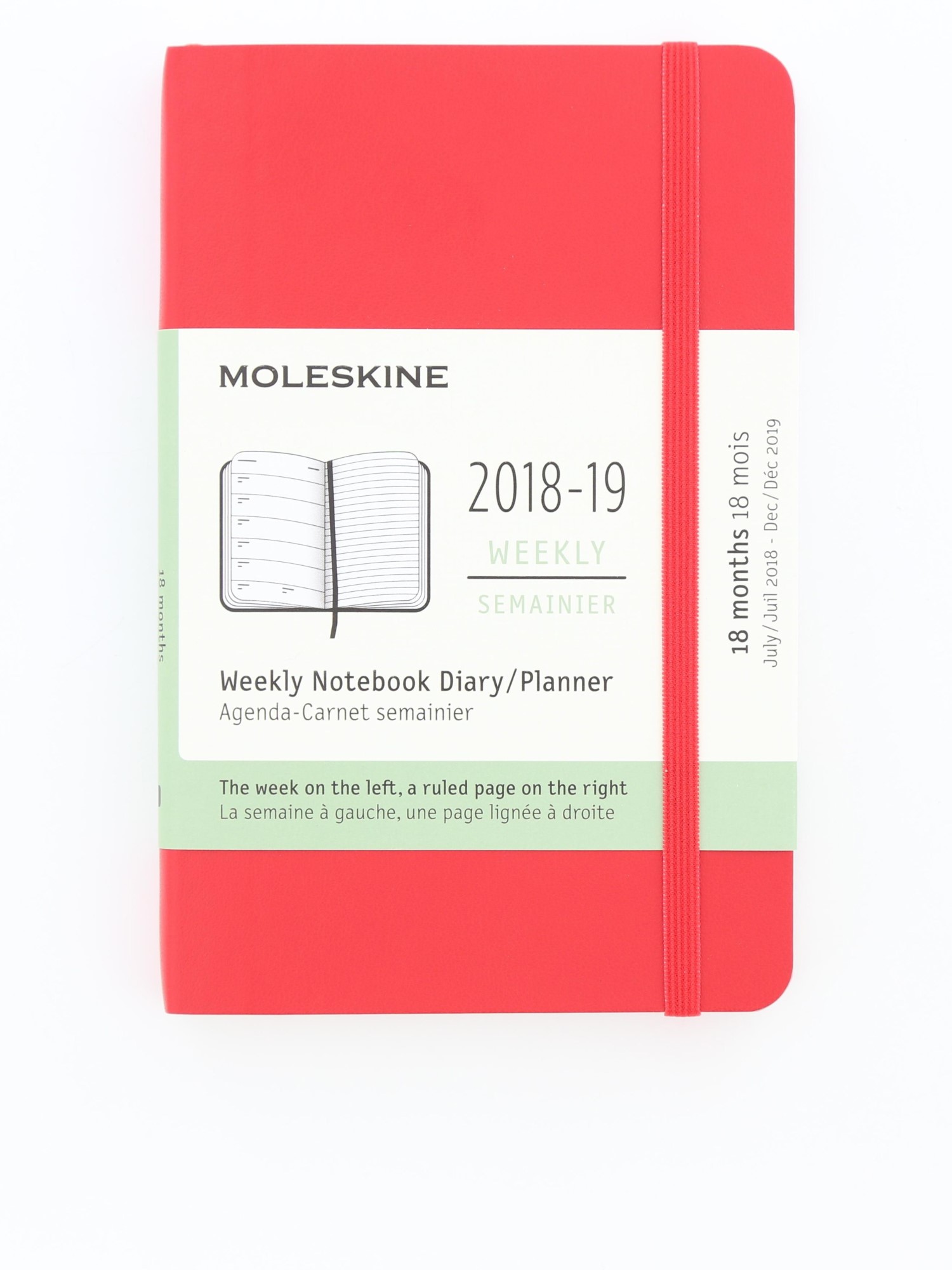Moleskine 18M Weekly Notebook Pocket Scarlet Red Soft Cover