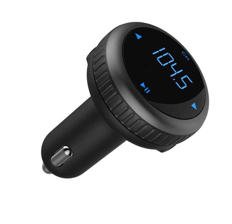 Porodo Wireless FM Transmitter Car Charger Black with Car Locator