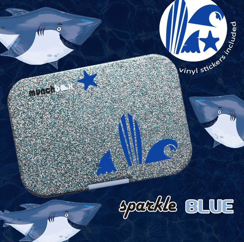 Munchbox Sparkle Blue Mega4 Artwork Tray Blue Lunchbox