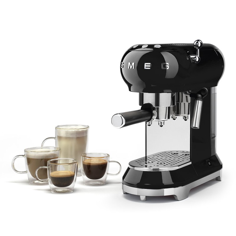 SMEG 50's Retro Style Espresso Coffee Machine - Black