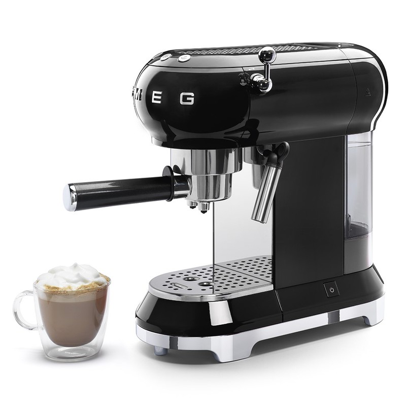 SMEG 50's Retro Style Espresso Coffee Machine - Black