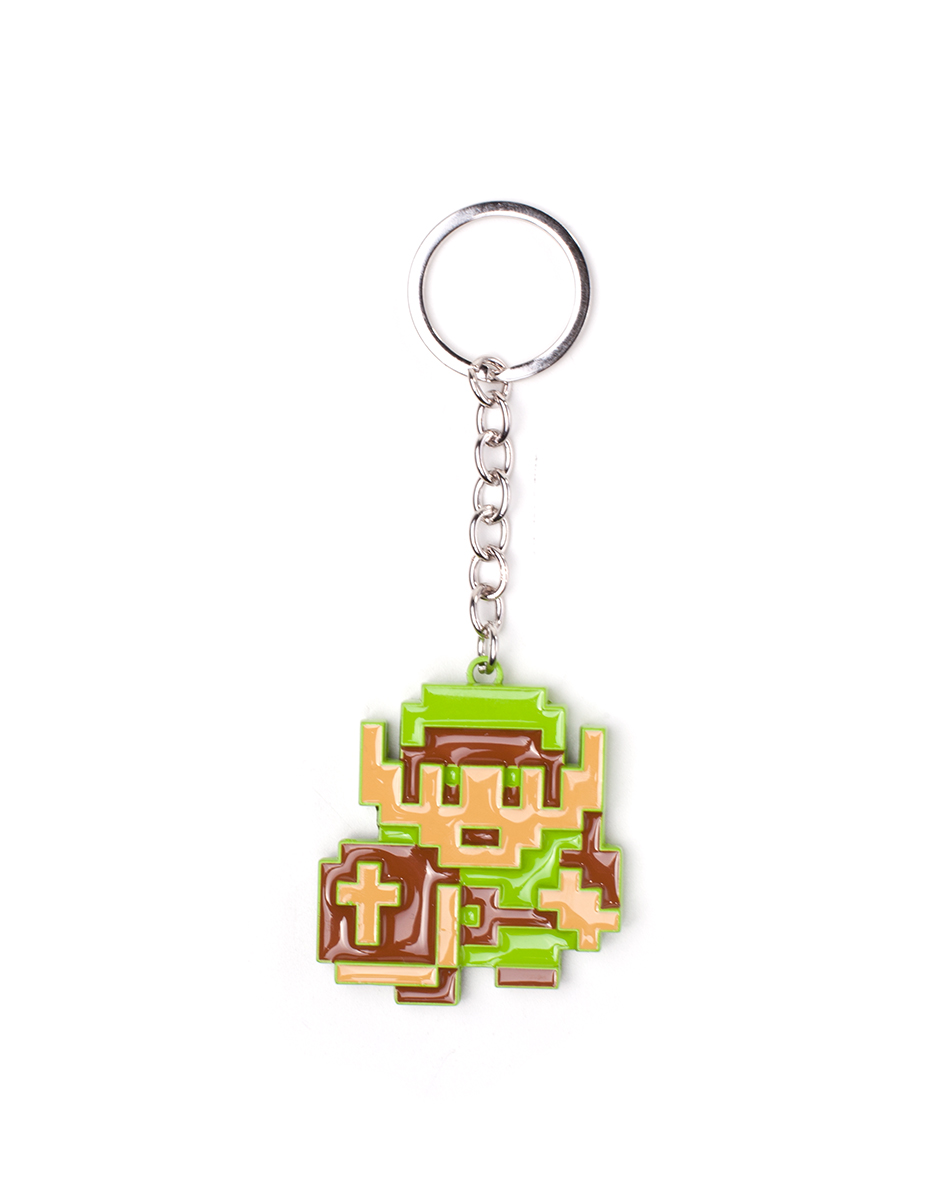 Zelda 8-Bit Link Metal Multicolor Keychain