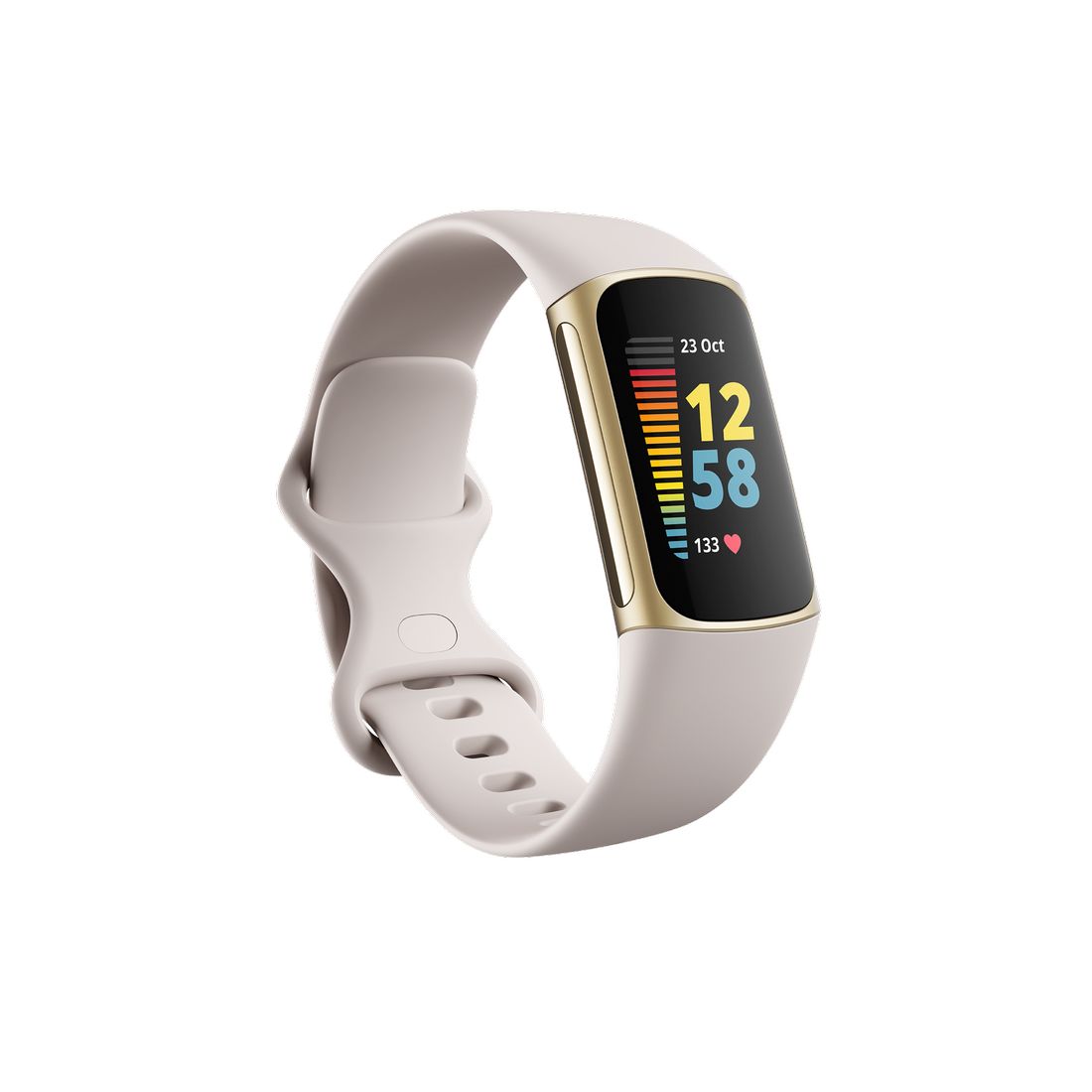 Fitbit Charge 5 Lunar White/Soft Gold Stainless Steel Activity Tracker