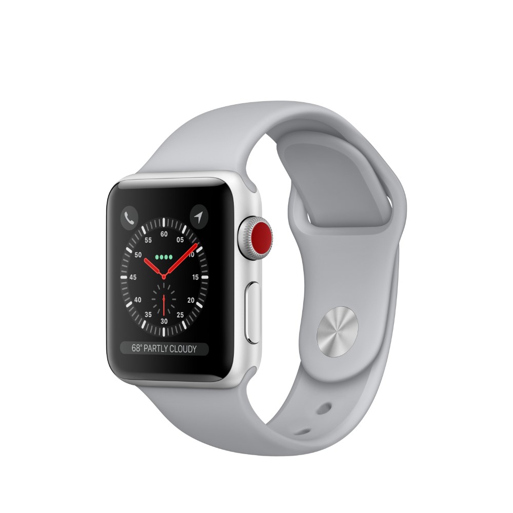 Apple Watch Series 3 GPS + Cellular 38mm Silver Aluminium Case with Fog Sport Band