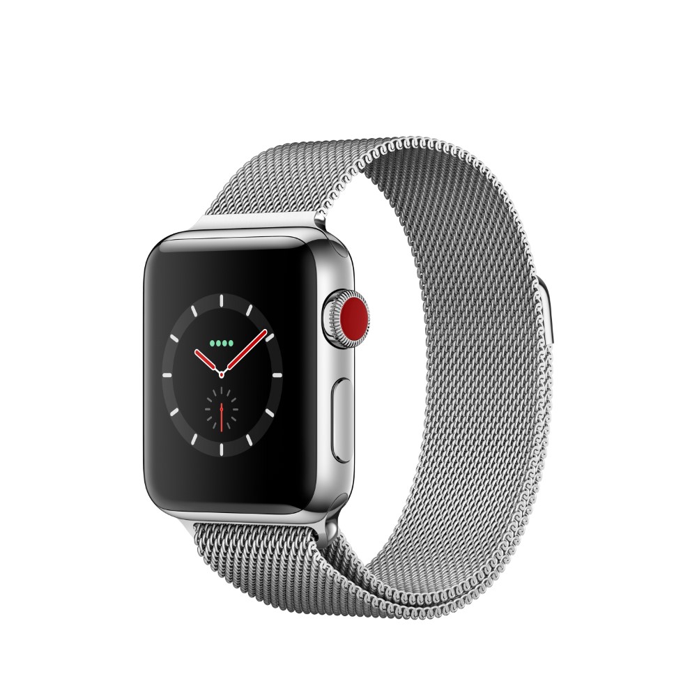 Apple Watch Series 3 GPS + Cellular 38mm Stainless Steel Case with Milanese Loop