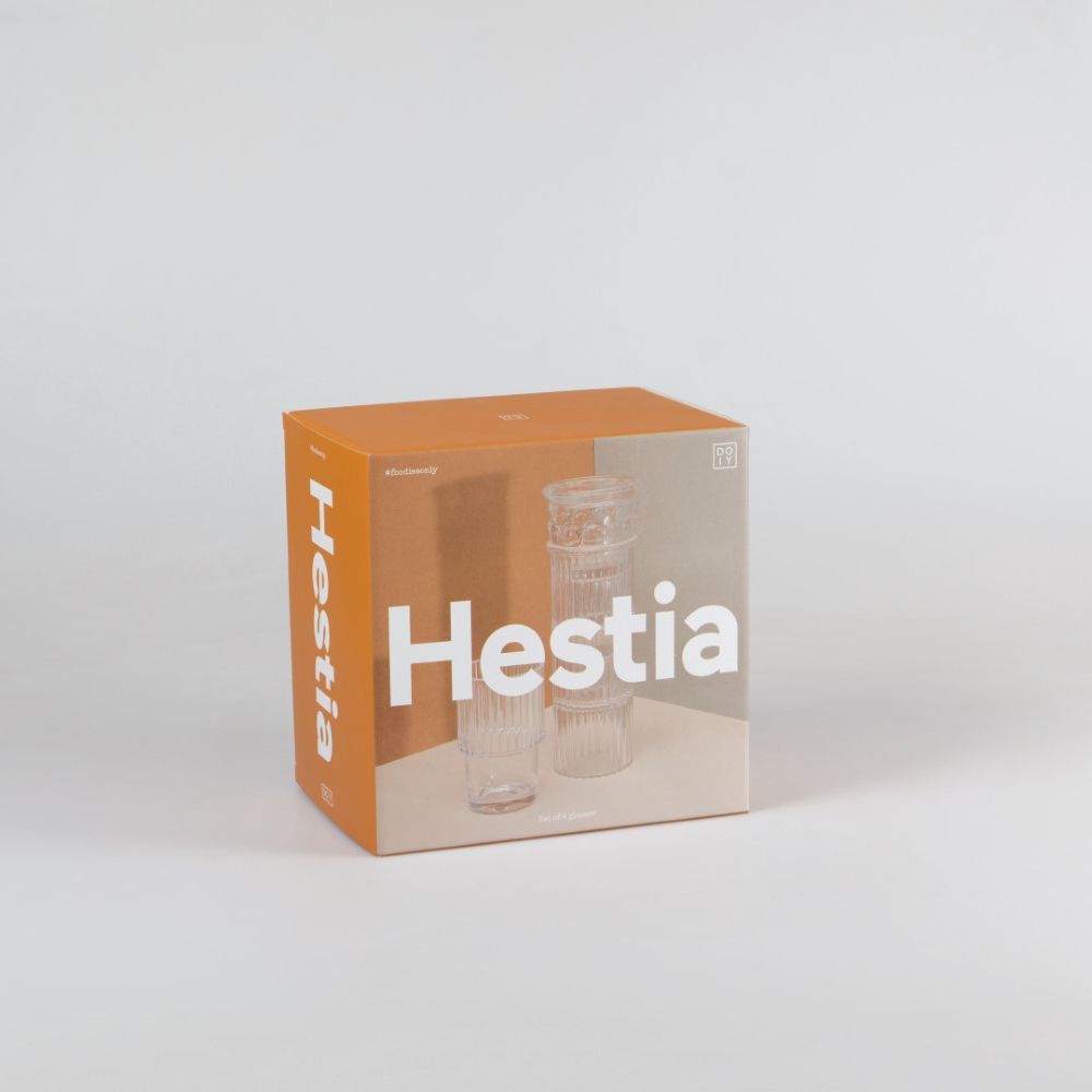 DOIY Hestia Stackable Transparent Glasses 250ml (Set of 4)