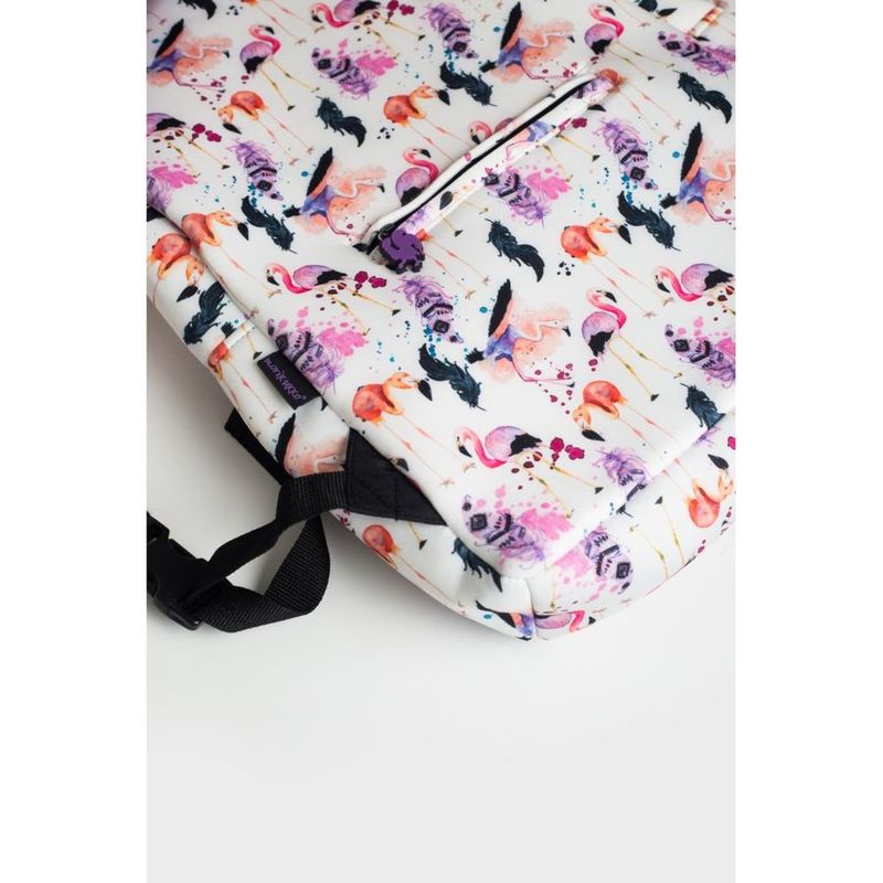 Morikukko Basic Flamingo Feathers Hooded Backpack