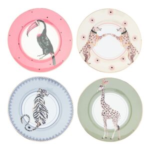 Yvonne Ellen Cake Plates Safari Animals (Set Of 4)
