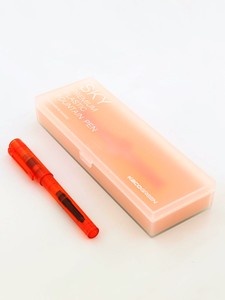 Plastic Fountain Transparent Orange Pen