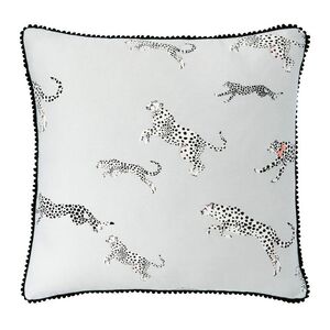 Yvonne Ellen Monochrome Cheetah Cushion Silver