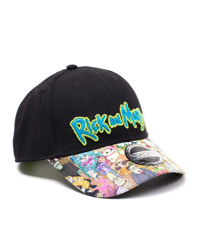 Difuzed Rick And Morty Sublimated Print Black Curved Bill Cap
