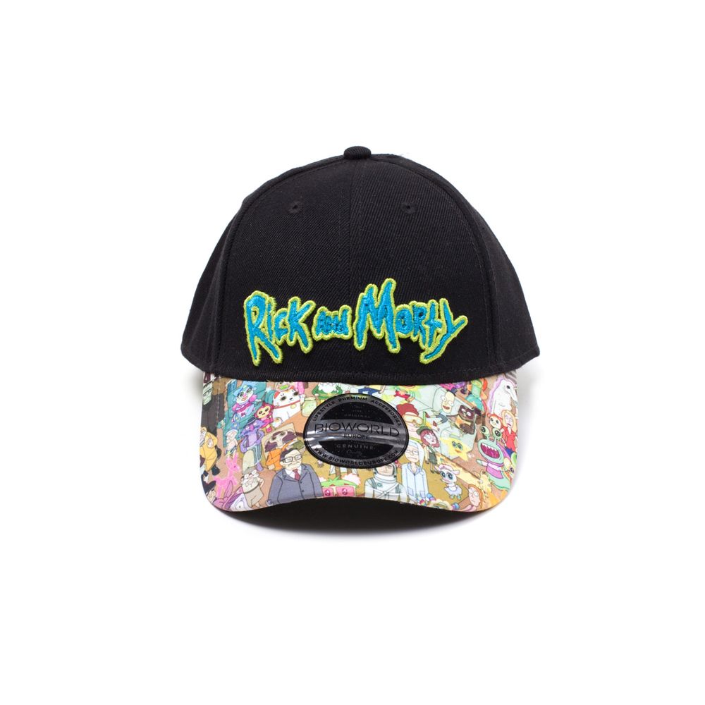 Difuzed Rick And Morty Sublimated Print Black Curved Bill Cap