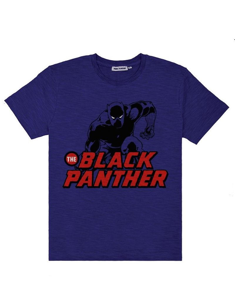 Black Panther Men's T-Shirt Sodalite Blue Slub