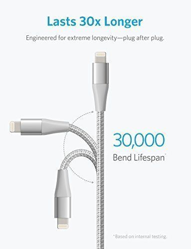 Anker Powerline+ II Silver Lightning Cable 3Ft