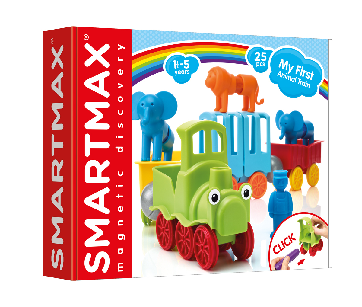 Smartmax My First Animal Train Magnetic Building Set (25 Pcs)