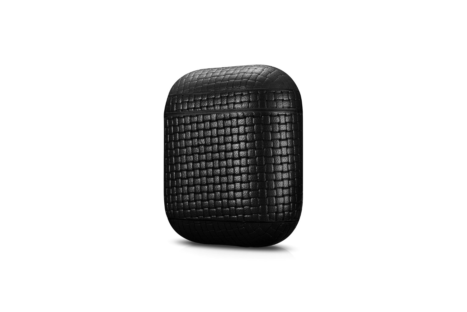 More.Plus Woven Pattern Series Leather Case Black for AirPods
