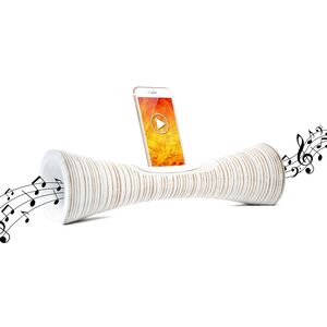 Mangobeat Acoustic Speaker for Smartphones - Striped - 35cm - White