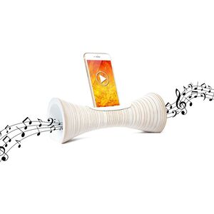 Mangobeat Acoustic Speaker for Smartphones - Striped - 25cm - White