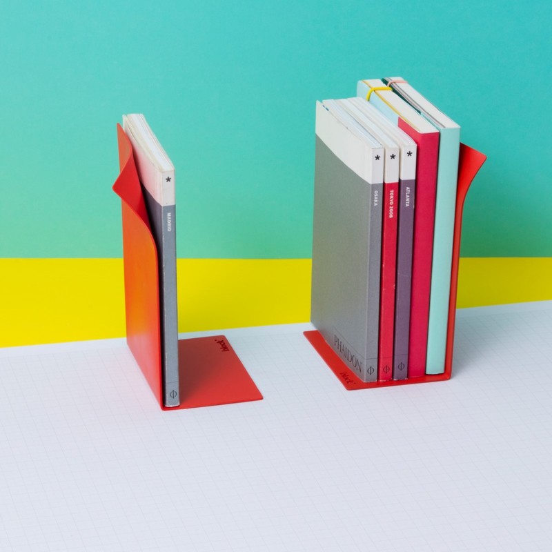 Block Page Book Ends Grey