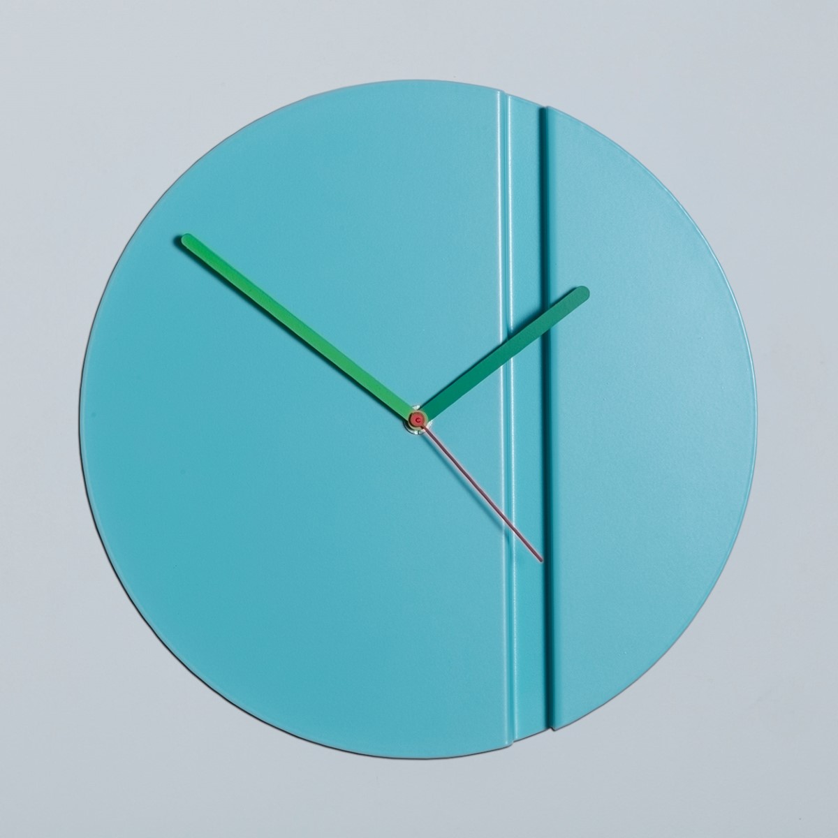 Block Origami Wall Clock Pleat Fold Blue