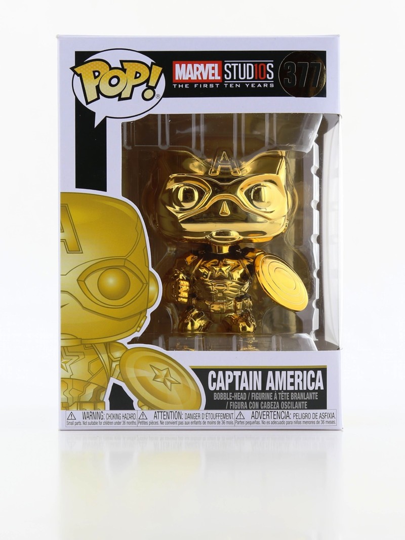 Funko Pop Marvel Studios Captain America Chrome Vinyl Figure