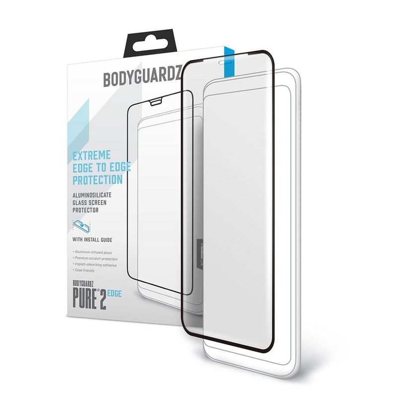 BodyGuardz Pure 2 Edge Glass Screen Protector Black for iPhone XS Max