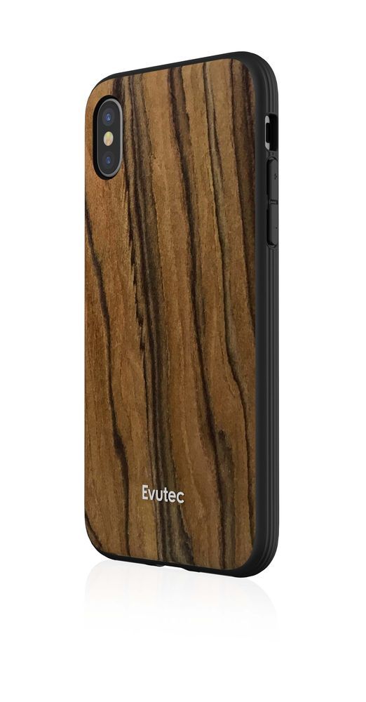Evutec Aer Rosewood with Afix Case Burmese Rosewood for iPhone XS
