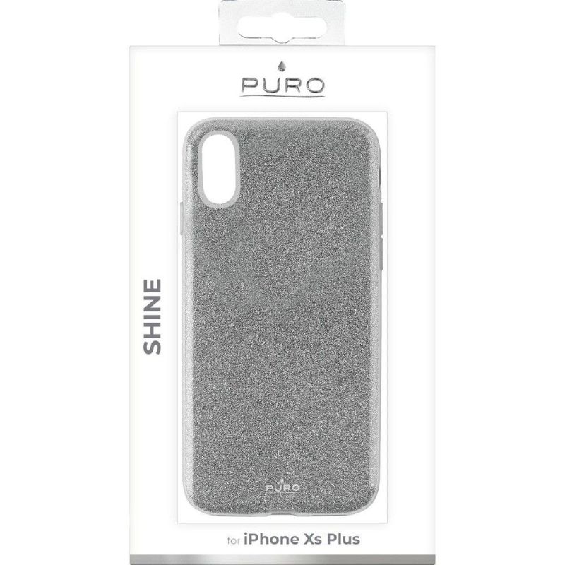 Puro Shine Pc + TPU Case Silver for iPhone X Max