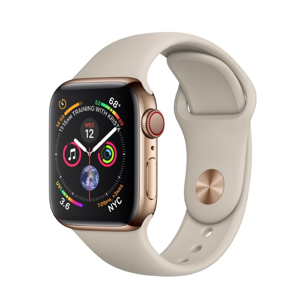 Apple Watch Series 4 GPS +Cellular 40mm Gold Stainless Steel Case with Stone Sport Band
