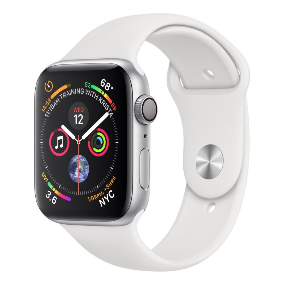 Apple Watch Series 4 GPS 44mm Silver Aluminium Case with White Sport Band