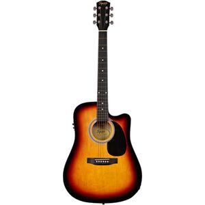 Fender Squier SA-105CE Dreadnaught Cutaway Electric-Acoustic Guitar - Sunburst