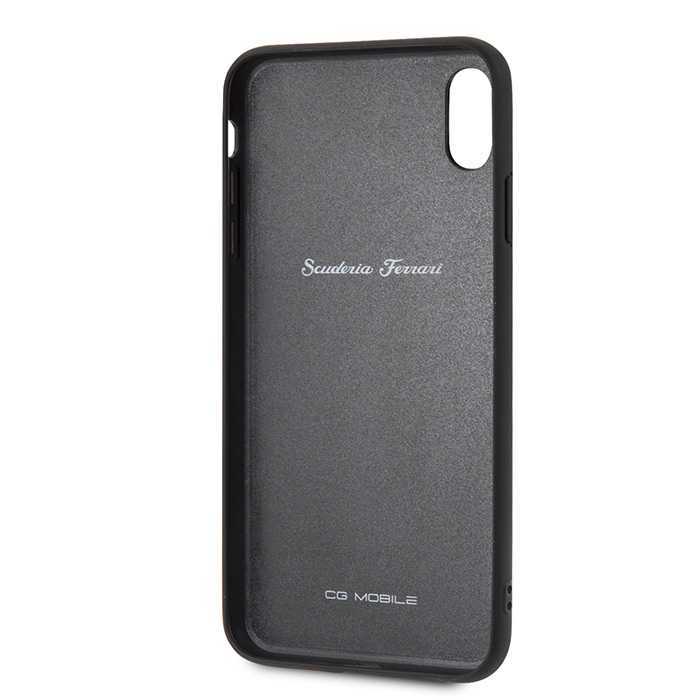 Ferrari Heritage Case Black with Vertical Stripe for iPhone XS Max