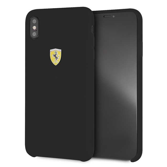 Ferrari SF Silicon Case Black for iPhone XS Max