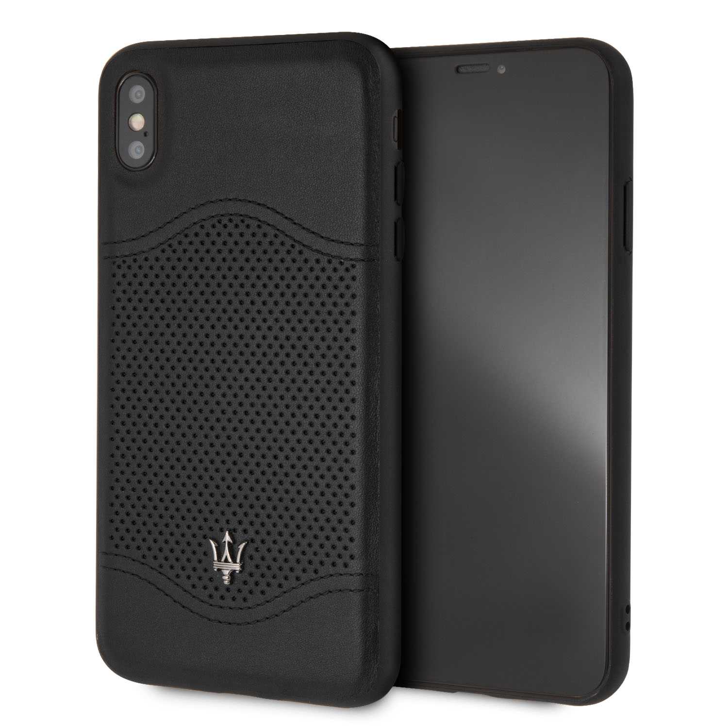 Maserati Granlusso Leather Case Black for iPhone XS Max