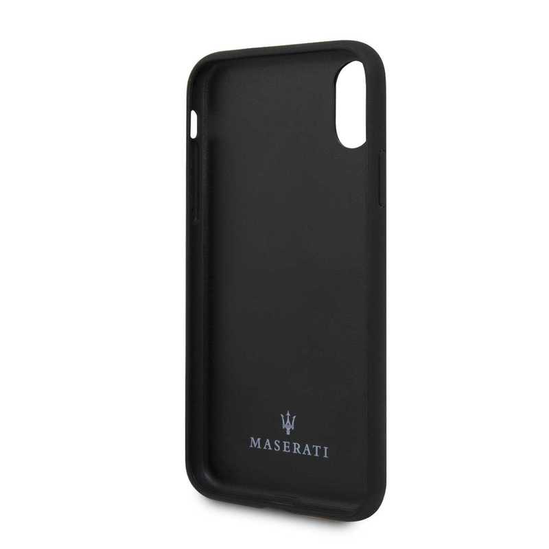 Maserati Granlusso Leather Case Dark Grey for iPhone XS
