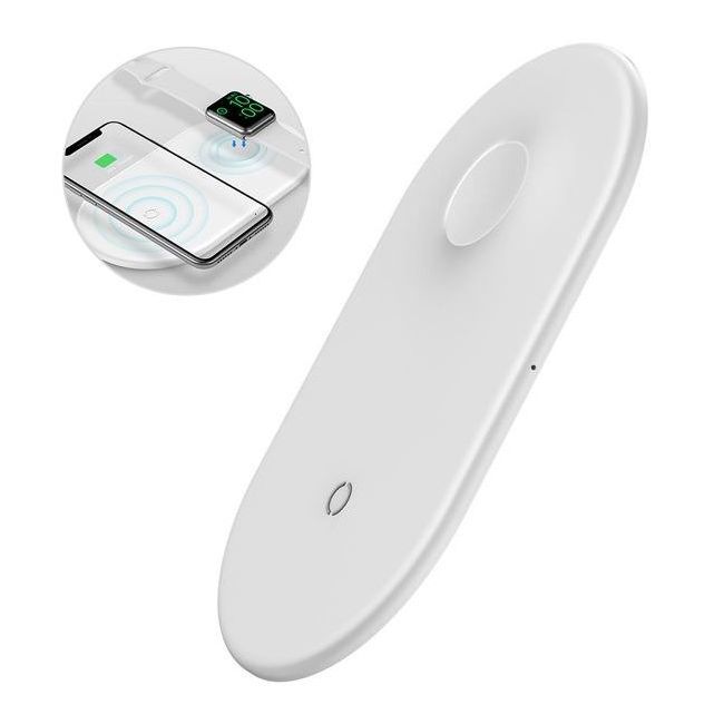 Baseus Smart 2-in-1 Wireless Charger White