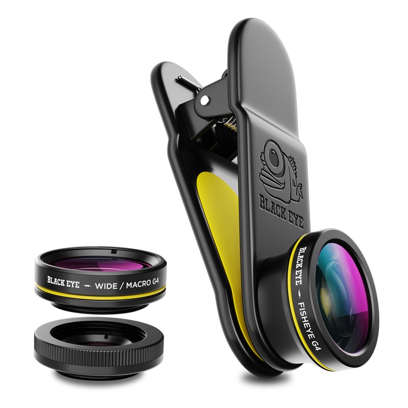 Black Eye 3-Pack G4 Fisheye + Macro + Wide Angle Lense for Smartphones