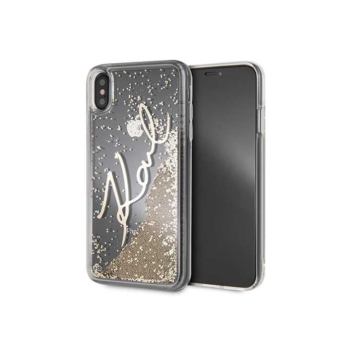 Karl Liquid Glitter Gold Case Godl for iPhone XS Max