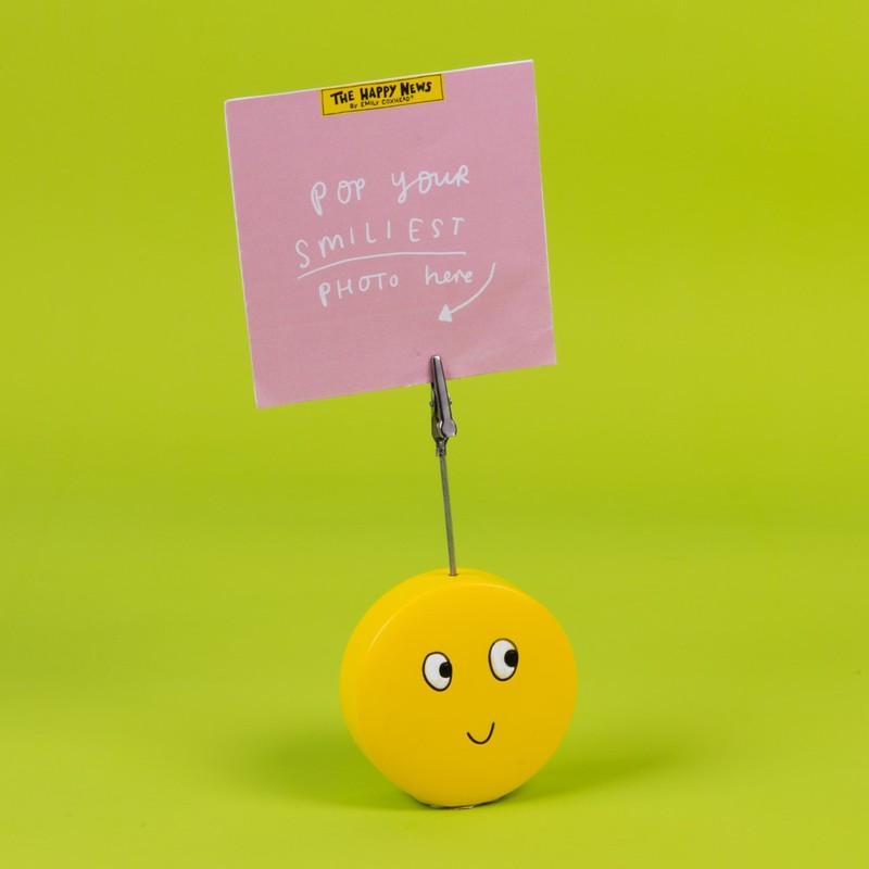 The Happy News Smiley Face Resin Clip Photo Holders