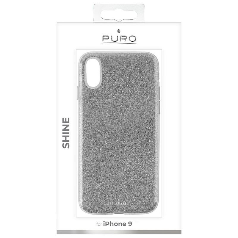 Puro Shine Glitter Pc + TPU Case Silver for iPhone XR