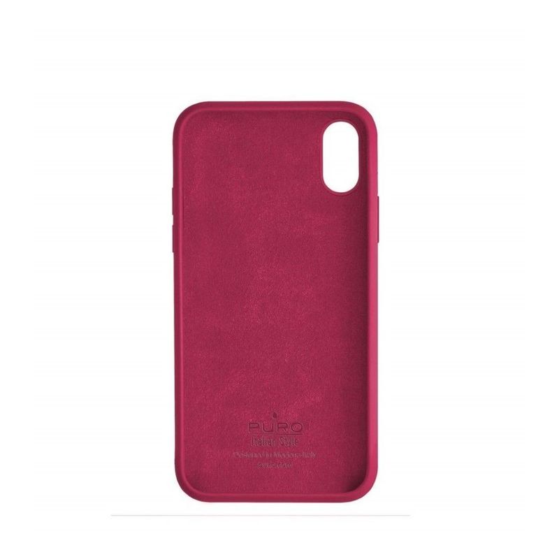 Puro Icon Silicon Case Shock Pink with Microfiber for iPhone XR
