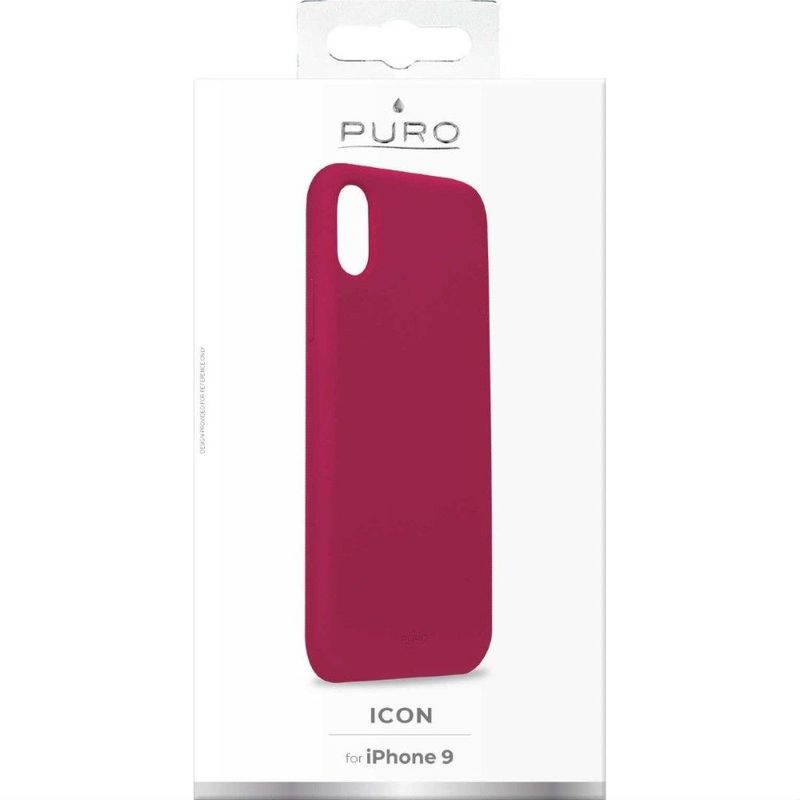 Puro Icon Silicon Case Shock Pink with Microfiber for iPhone XR