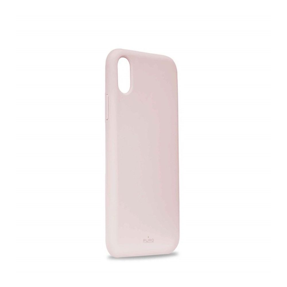 Puro Icon Silicon Case Rose with Microfiber for iPhone XR