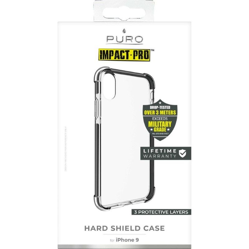 Puro Hard Shield Impact Pro Pc/TPU/Tpe Case Black for iPhone XR
